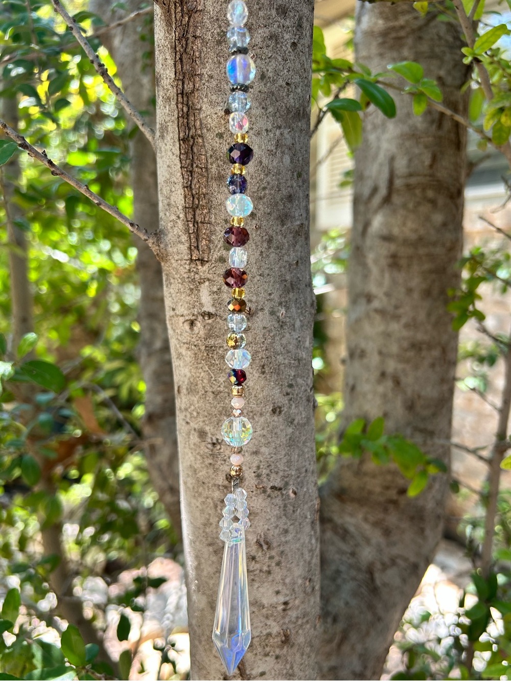 Clear Iridescent Crystal Prism Suncatcher - Unbranded